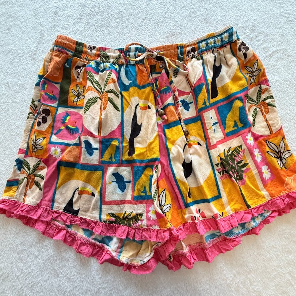 Joop & Gypsy Colorful Ruffled Leg Shorts- Womens Size !2